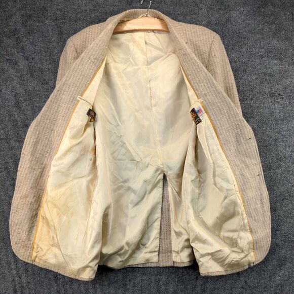 Vintage Kenny Rogers Circle S Blazer Jacket Mens 42L Long Sleeve Brown Wool - Picture 5 of 14